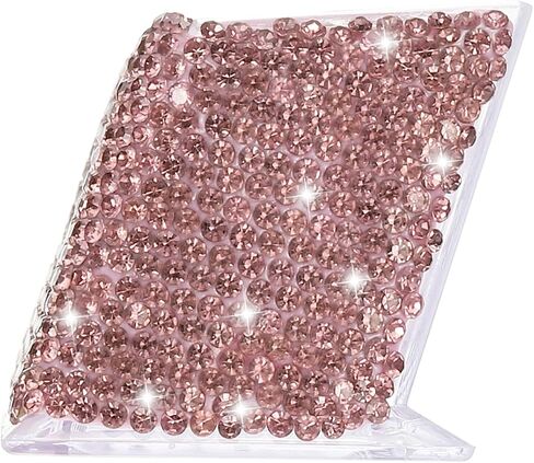 PATIKIL Rhinestone Business Card Holder, Crystal Business Card Holders Bling Business Card Organizer Display Stand for Desktop Desk Office Exhibition, Pink in Saudi Arabia