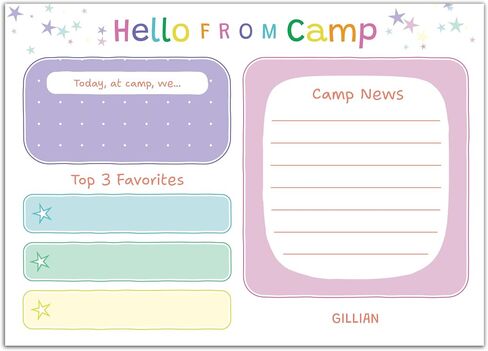 Personalized Camp Stationary for Boys and Girls - Stationery Note Cards with Envelopes for Kids and Teens (Pastel Stationery) in Saudi Arabia