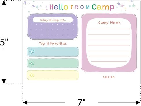 Personalized Camp Stationary for Boys and Girls - Stationery Note Cards with Envelopes for Kids and Teens (Pastel Stationery) in Saudi Arabia