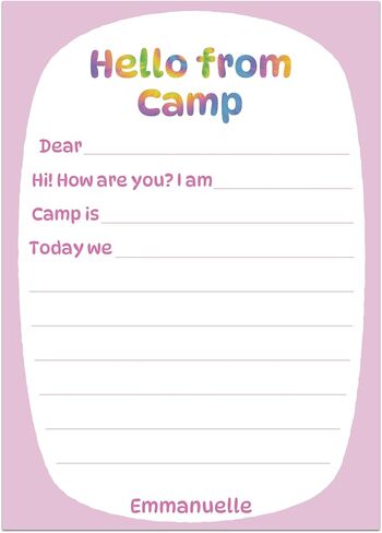 Personalized Camp Stationary for Boys and Girls - Stationery Note Cards with Envelopes for Kids and Teens (Pastel Stationery) in Saudi Arabia
