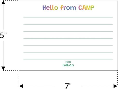 Personalized Camp Stationary for Boys and Girls - Stationery Note Cards with Envelopes for Kids and Teens (Pastel Stationery) in Saudi Arabia