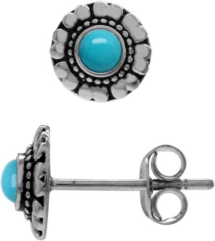 Silvershake Petite Natural Moonstone 925 Sterling Silver Flower Stud Earrings in Saudi Arabia