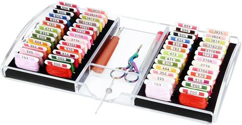 Acrylic Working Tray for Cross Stitch and Embroidery Supplies, Embroidery Floss Bobbins Organizer with Magnetic Needle Holder and Tools Storage-Tray Only(Small-For 3mm acrylic bobbin) in Saudi Arabia
