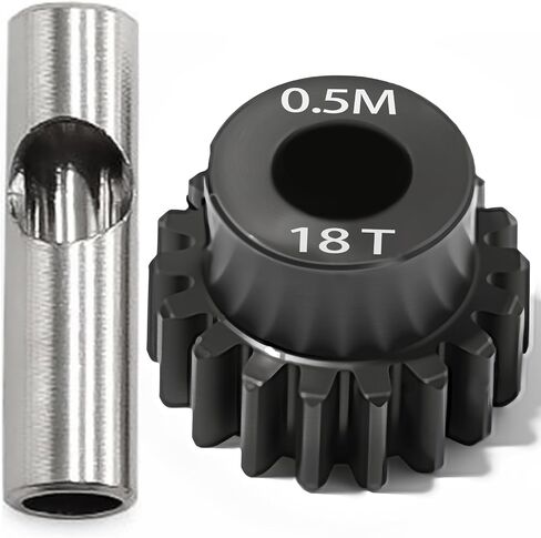0.5M Pinion Gear 18T Hardened Steel 3.175mm Bore with 2.3mm Adapter, Precision Motor Gear for ARRMA 1/14 Typhon 1/16 Mojave 1/18 Granite, Losi 1/12 NASCAR, 0.5Mod Gear 13T-27T for HOBBYWING Motors in Kuwait