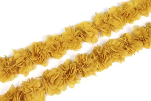 Yycraft 2 "شيفون زهرة الدانتيل الشريط تقليم لخياطة زين الزفاف الزفاف الزفاف DIY ديكور (4.5 ياردة ، بورغوندي) in Kuwait
