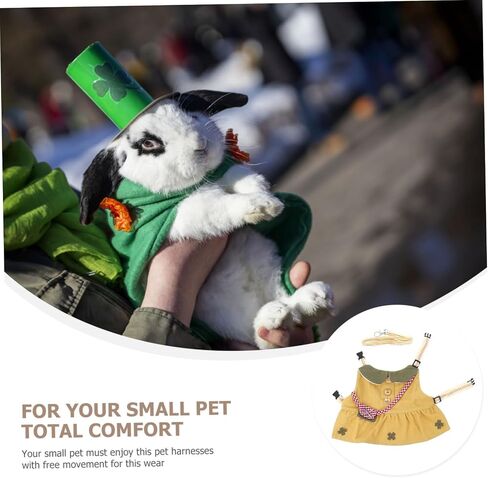 Happyyami Small Animals قابلة للتعديل مقود للمشي في الهواء الطلق تسخير الحيوانات الأليفة للتنفس للهامستر والأرانب لممارسة الرياضة اليومية ومتعة عطلة نهاية الأسبوع in Kuwait