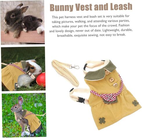 Happyyami Small Animals قابلة للتعديل مقود للمشي في الهواء الطلق تسخير الحيوانات الأليفة للتنفس للهامستر والأرانب لممارسة الرياضة اليومية ومتعة عطلة نهاية الأسبوع in Kuwait