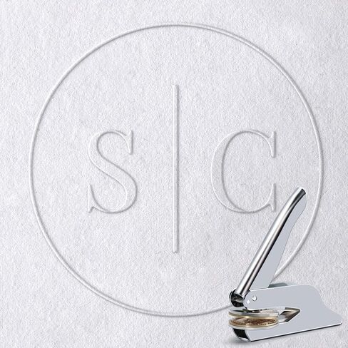 Book Embosser Stamp for Wedding, Diaries & Journals - Name Initial Design with Storage Box, Silver Embosser Tool for Book Lovers（AS） in Kuwait