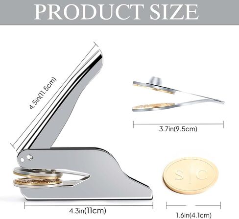 Book Embosser Stamp for Wedding, Diaries & Journals - Name Initial Design with Storage Box, Silver Embosser Tool for Book Lovers（AS） in Kuwait