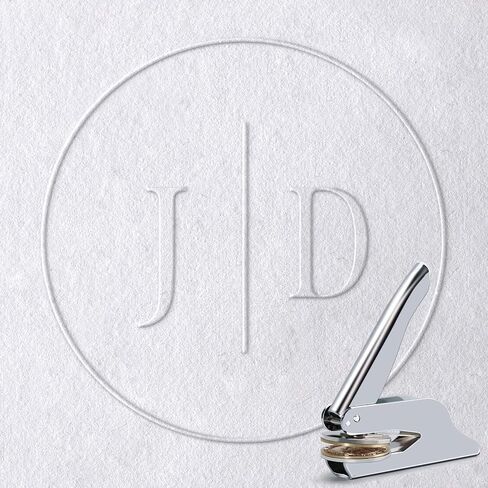Book Embosser Stamp for Wedding, Diaries & Journals - Name Initial Design with Storage Box, Silver Embosser Tool for Book Lovers（AS） in Kuwait