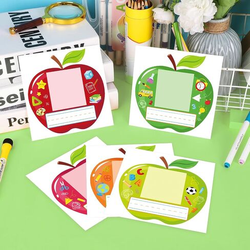 36 PCS لاصق الصور الفصول الدراسية العلامات للمكتب ، لوحات الأسماء اللاصقة ذاتية مع مساحة للصور لمكاتب الطلاب ، ملصقات مكتب لرياض الأطفال ما قبل المدرسة علامات الفصول الدراسية (Apple) in Saudi Arabia