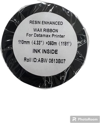 Thermal Transfer Printer Ribbon Roll – Bulk Black Standard Resin-Enhanced Wax Ribbons (4.33" x 1181'/110mm x 360m) – Compatible with Datamax Printers & More (24 Rolls) in Saudi Arabia