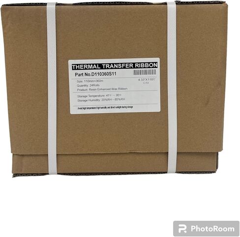 Thermal Transfer Printer Ribbon Roll – Bulk Black Standard Resin-Enhanced Wax Ribbons (4.33" x 1181'/110mm x 360m) – Compatible with Datamax Printers & More (24 Rolls) in Saudi Arabia