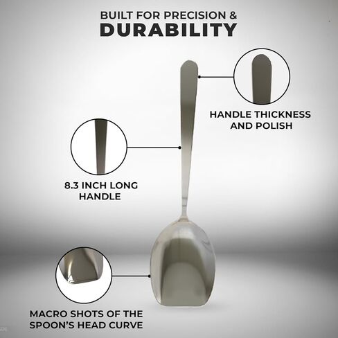 ملعقة إسفنجية نهائية مقاس 8.3 بوصة من راتلوير - مصنوعة من الفولاذ المقاوم للصدأ شديد التحمل، تصميم معتمد من باريستا للتحكم المثالي في رغوة اللاتيه والمغرفة in Kuwait