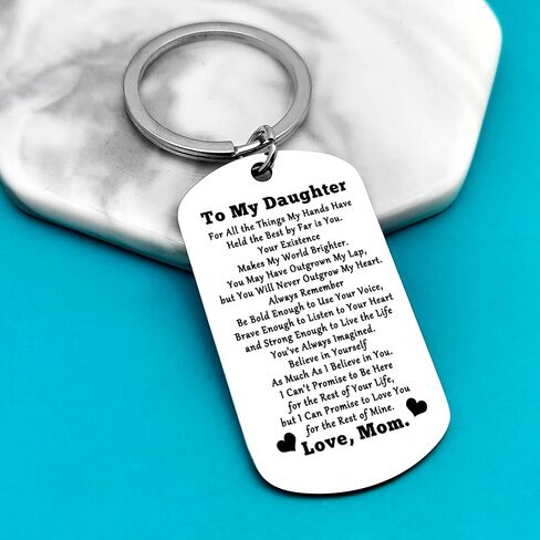 Xiahuyu Daughter Keychain Gifts Christmas Birthday Gifts for Daughter Graduation Gifts Inspirational Gifts for Daughter Encouragement Gifts Daughter Gifts from Mom and Dad in Saudi Arabia