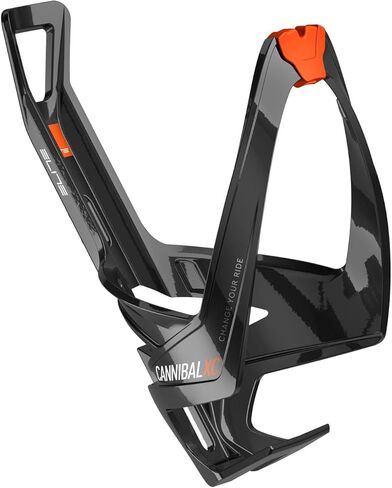 Elite Cannibal Xc Black Glossy Bottle Cage, Red Graphic in Saudi Arabia