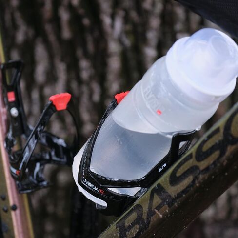 Elite Cannibal Xc Black Glossy Bottle Cage, Red Graphic in Saudi Arabia