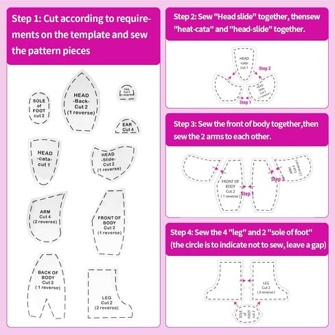 أنماط دب الذاكرة للخياطة ، وأنماط الخياطة للمبتدئين ، مجموعة مسطرة قالب 10pcs ، مجموعة حاكمة قالب الدب الذاكرة الأكريليك ، قوالب خياطة دب تيدي لسهولة قالب الخياطة (12 بوصة) in Saudi Arabia