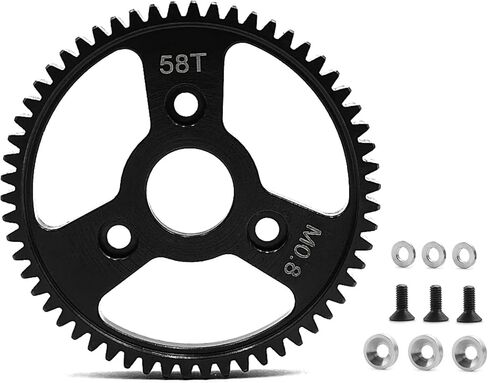RC Car Praps for Slash for Revo for E-Revo for Summit 1/10 RC for Buggy Truck Upgrade Part Steel Main Spur Gear 32P 0.8m Motor Pinion Gears 54/56/58T (58T) in Kuwait