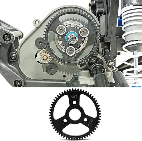 RC Car Praps for Slash for Revo for E-Revo for Summit 1/10 RC for Buggy Truck Upgrade Part Steel Main Spur Gear 32P 0.8m Motor Pinion Gears 54/56/58T (58T) in Kuwait