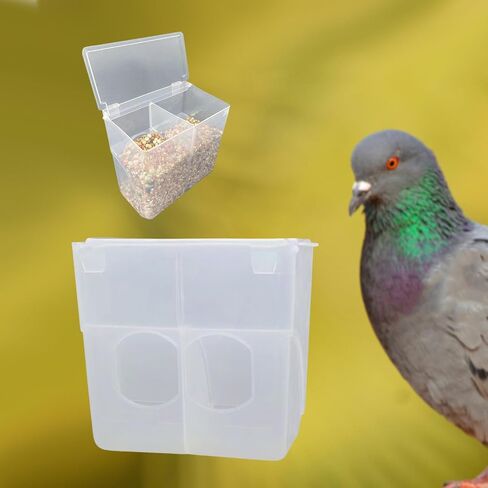 Automatic Pigeon Bird Feeder for Cage Feeding Station Bowl, Quail Feeder Hanging Parrot Feeder for Canary Parakeet Budgerigar, Double Hole in Saudi Arabia