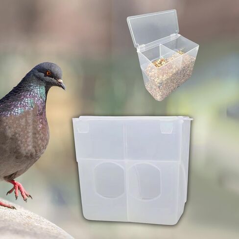 Automatic Pigeon Bird Feeder for Cage Feeding Station Bowl, Quail Feeder Hanging Parrot Feeder for Canary Parakeet Budgerigar, Double Hole in Saudi Arabia