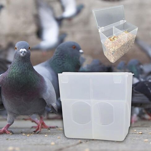 Automatic Pigeon Bird Feeder for Cage Feeding Station Bowl, Quail Feeder Hanging Parrot Feeder for Canary Parakeet Budgerigar, Double Hole in Saudi Arabia