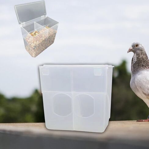 Automatic Pigeon Bird Feeder for Cage Feeding Station Bowl, Quail Feeder Hanging Parrot Feeder for Canary Parakeet Budgerigar, Double Hole in Saudi Arabia