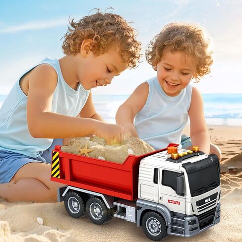 SpringFlower Dump Truck Toy for 3 4 5 6 7 Years Old Boy, Toy Dump Trucks Vehicle Toy with Sound and Light, Kids Toddlers Red Dump Truck Birthday Gifts for Boys & Girls in Saudi Arabia