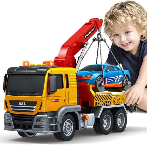 SpringFlower Dump Truck Toy for 3 4 5 6 7 Years Old Boy, Toy Dump Trucks Vehicle Toy with Sound and Light, Kids Toddlers Red Dump Truck Birthday Gifts for Boys & Girls in Saudi Arabia