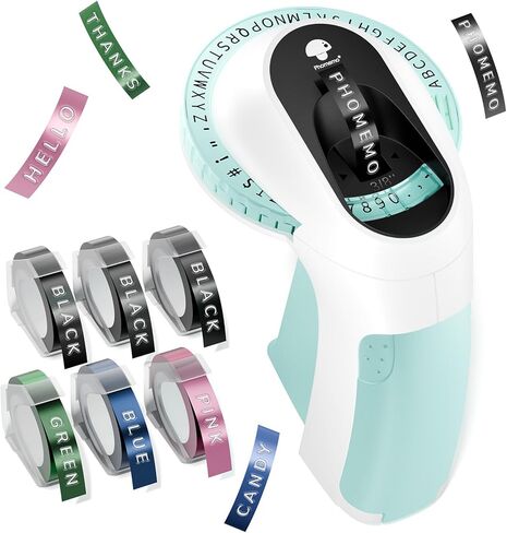 Phomemo Embossing Label Maker, E975 Vintage Retro Embossed Labeler, 3D Old School Label Makers, Handheld Manual Label Maker Machine Printer, Old Fashion Label Maker for Home, DIY & Crafting, Black in Saudi Arabia