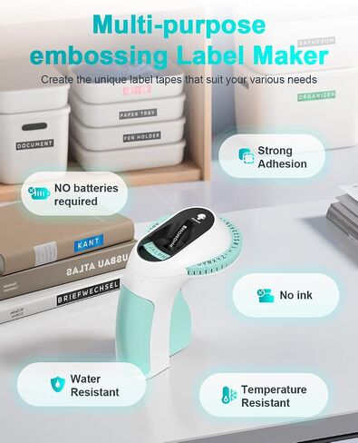 Phomemo Embossing Label Maker, E975 Vintage Retro Embossed Labeler, 3D Old School Label Makers, Handheld Manual Label Maker Machine Printer, Old Fashion Label Maker for Home, DIY & Crafting, Black in Saudi Arabia
