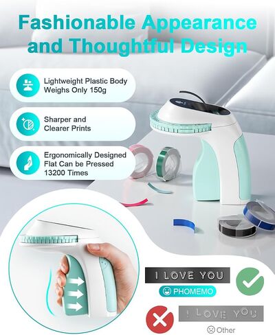 Phomemo Embossing Label Maker, E975 Vintage Retro Embossed Labeler, 3D Old School Label Makers, Handheld Manual Label Maker Machine Printer, Old Fashion Label Maker for Home, DIY & Crafting, Black in Saudi Arabia