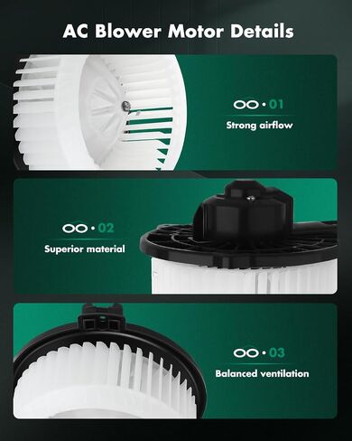 محركات منفاخ سخان التيار المتردد SCITOO ABS مع مروحة منفاخ HVAC مناسبة لـ 2001-2005 لـ Acura EL /2001-2005 لـ Honda Civic /2002-2006 لـ Honda CR-V /2003-2011 لـ Honda Element Front in Saudi Arabia