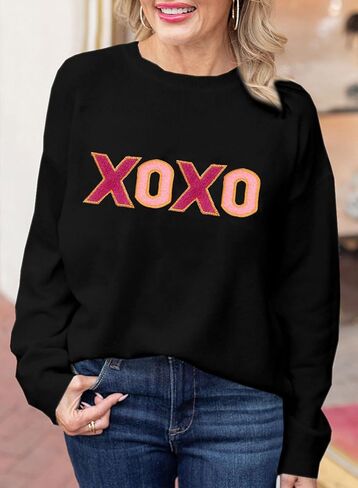 MARZXIN Women 2024 Valentine Casual Holiday Sweaters Long Sleeve Round Neck Cable Knit Pullover Sweatshirt in Kuwait