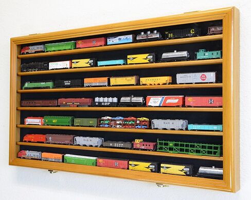 sfDisplay.com,LLC. N Scale Train Model Trains Display Case Cabinet Wall Rack w/ 98% UV Lockable -Cherry in Saudi Arabia