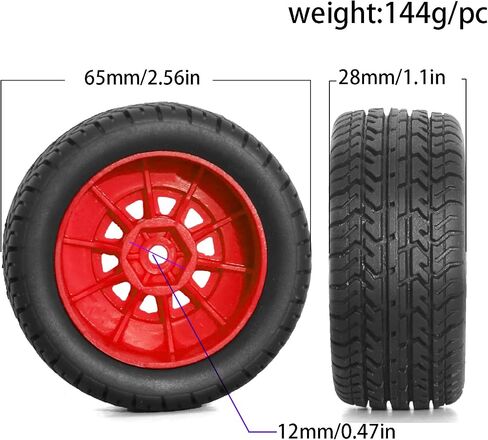 REDSPIDER • إطارات RC RC CURT TRACK TRACK وعجلات (4pcs) HEX 12 مم إطارات الفراغ المطاطية مسبقًا in Saudi Arabia
