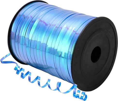 500 Yard Iridescent Blue Curling Ribbon, 1/5" Wide Holographic Christmas Curling Ribbons for Gift Wrapping, Balloon String, Wedding Birthday Party Decor, Florist Flower Crafting (1 Roll) in Saudi Arabia