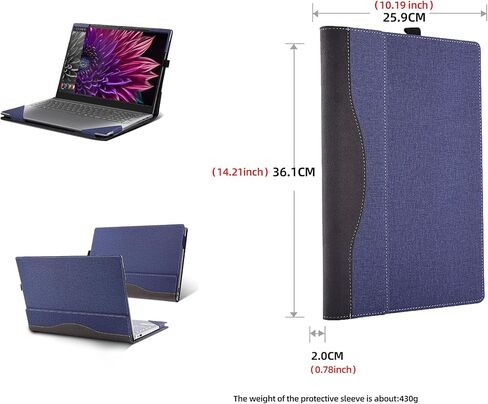 Laptop Cover for Lenovo Yoga Pro 9i (16″ Intel) Laptop All-Inclusive Drop-Proof Case 16inches PU Leather Inner Pocket Cover (Dark Grey) in Saudi Arabia