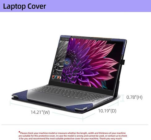Laptop Cover for Lenovo Yoga Pro 9i (16″ Intel) Laptop All-Inclusive Drop-Proof Case 16inches PU Leather Inner Pocket Cover (Dark Grey) in Saudi Arabia