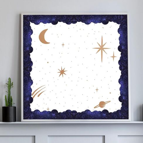 Space Bulletin Board Borders, Space Theme Classroom Decorations, 84ft Galaxy Classroom Decor Rocket Starry Sky Scalloped Borders for Teacher Back to School Classroom Door Wall Decor, 4 Patterns in Saudi Arabia