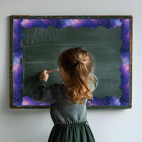Space Bulletin Board Borders, Space Theme Classroom Decorations, 84ft Galaxy Classroom Decor Rocket Starry Sky Scalloped Borders for Teacher Back to School Classroom Door Wall Decor, 4 Patterns in Saudi Arabia
