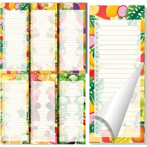 Performore 6 Packs of Magnetic Note Pad for Fridge - Fruit Themed Kitchen Notepad - Fridge Shopping List - Grocery List Pad (60 Sheets/pad)