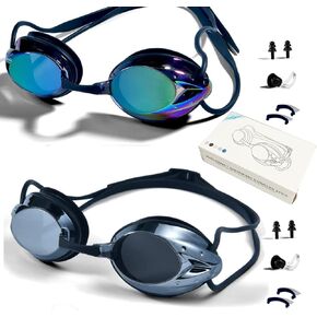 Swimming Goggles 2 pack, Professional Kids Swim Goggles Anti Fog UV Protection Clear Vision No Leaking for Men Women