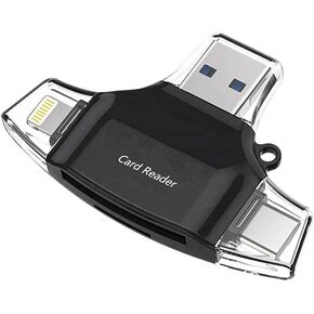 BoxWave Universal AllReader SD Card Reader - Jet Black, Smart Gadget for Smartphones and Tablets