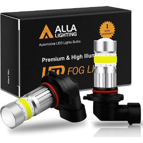 Alla Lighting 2800lm H10 9145 LED Fog Lights Bulbs 8000K Ice Blue Xtreme Super Bright Fog Light COB-72 PY20D 9140 9155 9040 9045 Replacement