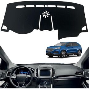 Dashboard Dash Board Cover Mat Pad Carpet Non-Slip Custom Compatible with Ford Edge 2015-2023 Protector Sunshield (Black Trim)