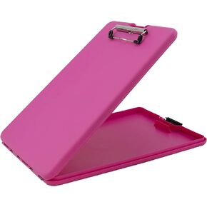 Saunders Pink SlimMate Plastic Storage Clipboard with Low Profile Clip - Portable Mobile Organizer for Home, Office, and Business Use (00835)