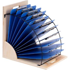 حامل حافظة من Yeshine، رف منظم للحافظة للفصول الدراسية، حامل تخزين لوحي محمول من الخشب والمعدن لمكتب المدرسة والمكتب، سهل التجميع، قم بتحويل مساحة العمل الخاصة بك in Kuwait