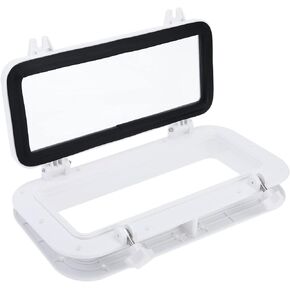 NovelBee Boat Yacht Rectangle Portlight Porthole، Hatch Porthole استبدال نافذة منفذ فتحة لليخوت البحرية RV (15-3/4 بوصة × 7-7/8 بوصة) (أبيض) in Kuwait